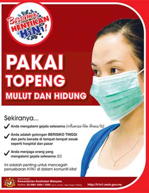 H1N1:Cegah H1N1 - Pakai Topeng Mulut Dan Hidung (BM)