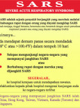 Amaran Kesihatan Mengenai SARS (BM)