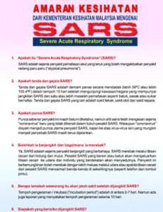 SARS : Amaran kesihatan (B. Malaysia)