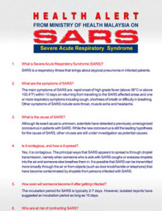 SARS : Amaran kesihatan (B. Inggeris)