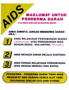 AIDS : Maklumat untuk Penderma Darah