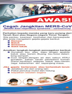 MERS-CoV:Cegah Jangkitan MERS-CoV