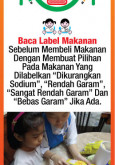 Makanan:Baca Label Makanan Sebelum Membeli Makanan Dengan Membuat Pilihan Pada Makanan Yang Dilabelkan 