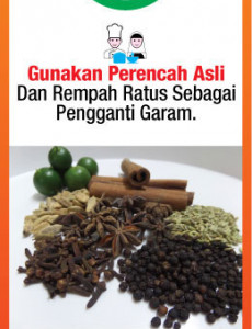 Makanan:Gunakan Perencah Asli Dan Rempah Ratus Sebagai Pengganti Garam.