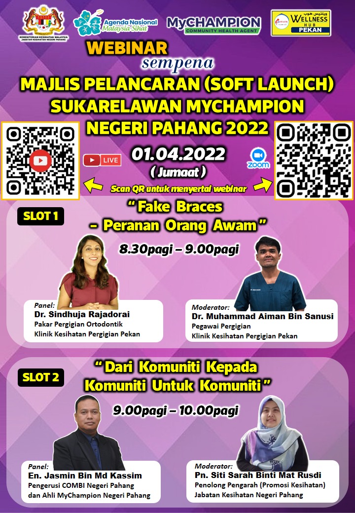 Majlis Pelancaran (Soft Launch) Sukarelawan MyCHAMPION Negeri Pahang 2022
