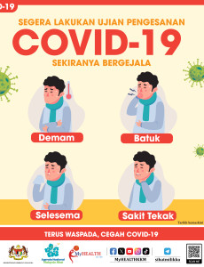 Segera Lakukan Ujian Pengesanan COVID-19 Sekiranya Bergejala